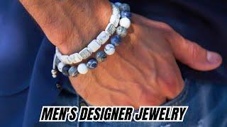 GT collection Men's Sodalite, Howlite, Jasper Beaded Bracelet