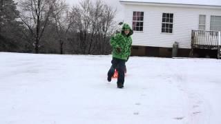 Bri's 1st time sledding