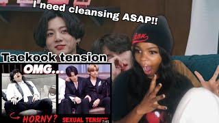 TAEKOOK SEXUAL TENSION MOMENTS REACTION!!  video from @KOOKVNATION