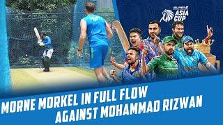 Morne Morkel in full flow against Mohammad Rizwan batting in the nets | PCB | MA2L