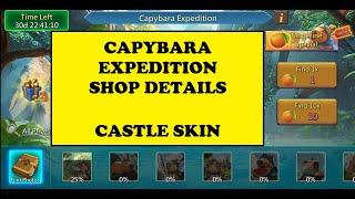 Lords Mobile - CAPYBARAS EXPEDITION SHOP DETAILS - New Castle Skin and artifacts