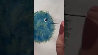 Easy Watercolor Bird | Whimsical Art #shorts #watercolor #easyart