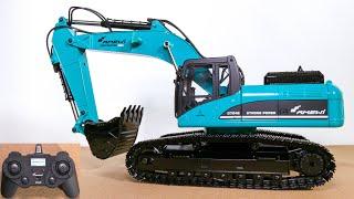 AMEWI 22501 RC EXCAVATOR V4 PETROL FULL METAL UNBOXING, FIRST TEST!! SCALE 1/14, RTR, DIECAST G704E