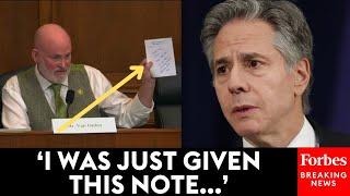 Derrick Van Orden Says Note Proves That Antony Blinken 'Lied Under Oath'