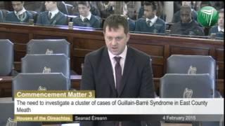 Senator Thomas Byrne raising concerns regarding Guillain Barré Syndrome in East Meath