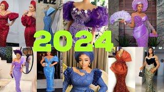 #2024 Latest Lace Styles 4 Ladies /Elegant Lace dresses For #owanbe Party #trending #lacestyles