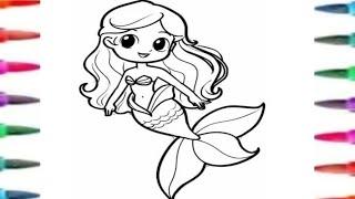 Cute mermaid for kids  |mermaid princess drawing |easy and beautiful drawing