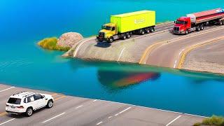 Cars vs Deep Water x Low Pipes x Giant Bulge x Upside Down Speed Bumps ▶️ BeamNG Drive (LONG VIDEO)