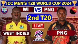 West Indies vs PNG, 2nd t20 Match World Cup 2024 | WI vs PNG 2nd T20 Live Score & Commentary