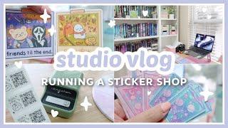 studio vlog: making stickers, packing orders, testing the niimbot b21 label printer!