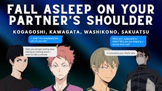 Fall Asleep On Your Partner's Shoulder | Boyfriend challenge (part 2/3) | Sakuatsu, Kogagoshi, ...