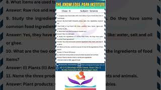 Food where does it come from | Class 6th | Science | The Knowledge Park Institute #shorts