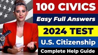 Pass the US Citizenship 1 to 100 Civics Test 2024, USCIS Question/Answer Exam, ciudadania americana