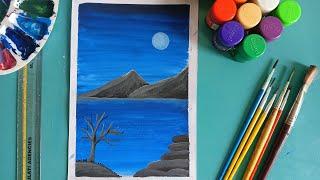 Moonlit Night Painting for Beginners: Step-by-Step Guide