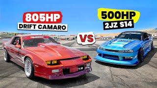 Corey Funk’s 2JZ S14 vs Texas Speed Powered Drift Camaro / Gymkhana Grid Pursuit