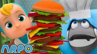 Giant Burger for Hungry Hungry Baby!!! | 1 HOUR OF ARPO! | Funny Robot Cartoons for Kids!