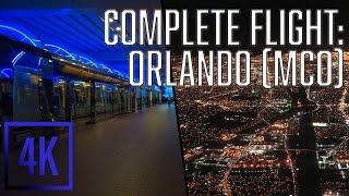 COMPLETE Night Airport & Flight Ambience | Orlando International (MCO) | Takeoff & Landing | 4K