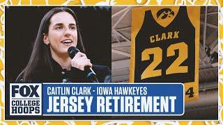 Caitlin Clark Iowa Hawkeyes Jersey Retirement Full Ceremony | FOX College Hoops