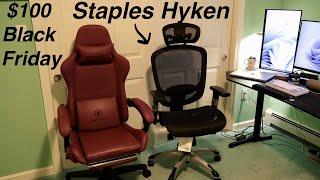 I Got A New Chair! - Staples Hyken $100 Chair 2024 Black Friday Sale - Quick Thoughts & Comparison