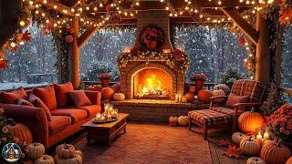 Soothing Fire Sounds & Winter Snow | Cozy Room Ambience for Calm & Peaceful Christmas Relaxation