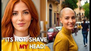 Woman Decides to Get Headshave to Beat the Heat! - Haircut Stories