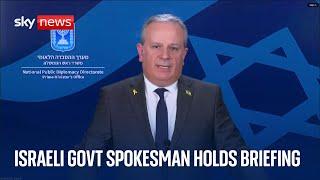 Israeli government holds briefing on Syria