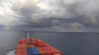 I keep getting asked... "Can you see the rain at sea?". This is how it looks. 