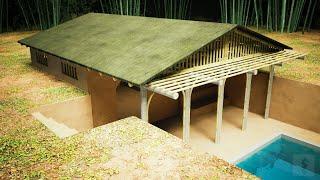 Survival Construction|Building a Bamboo Underground Villa in the Jungle