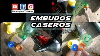 embudo casero para aceite o combustible