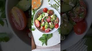 Cucumber Tomato Salad with Feta #salad #healthyrecipes #foodvideo #foodblogger #food #views #recipe