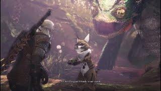 Monster Hunter World Geralt Pukei Pukei in Peril Side Quest Witcher 3 Crossover