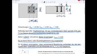 Massivbaukonstruktionen – Beispiel 1 – Befestigungsmittel (Teil 1)