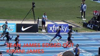 WOW!! Sean Bailey reeled in Kirani James to win the mens 400m at the LA GRAND PRIX