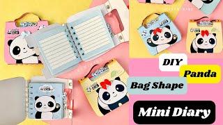 DIY Bag Shape Mini Diary / Homemade Panda Notebook / Paper Craft Ideas