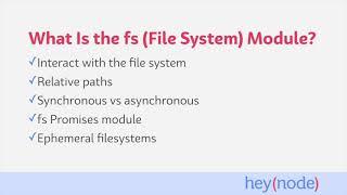 What Is the Node.js fs (File System) Module?