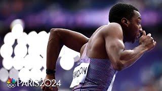 Erriyon Knighton takes top spot in men's 200m semifinal heat | Paris Olympics | NBC Sports