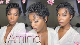 Beginner Friendly | Short Frontal Look Wig | ￼Sensationnel Synthetic HD Lace Front Edge Wig - Amina