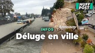 Le centre-ville d’Annonay transformé en rivière par l’épisode cévenol