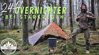 24H Survival Training bei STARKREGEN | Ultralight Kocher X-BOIL & NÄSSESCHUTZJACKE! | Overnighter!