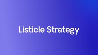 Listicle Strategy Campaign Tutorial - Respona