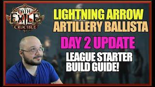 [POE 3.21]Lightning Arrow and Artillery Ballista Raider DAY 2 PROGRESSION on Crucible League Start!