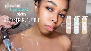 Glowing Hydrated Skin Shower Routine | How to get Glowing Skin USING Naturium Body Washes