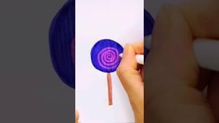 Lollipop drawn with magic markers. #shorts #satisfying #lollipop