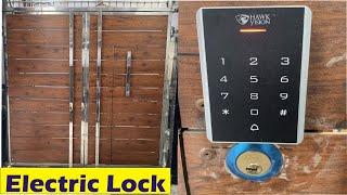 steel gate door lock installation, how to install linkplus electric lock with rfid card system #lock