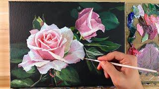 How to Paint Roses / Acrylic Painting / Correa Art