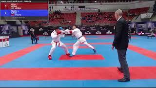 Junior Kumite Male 76+ Kg Final Temizel Yusuf Eren (TUR) Nofal Yousef (JOR) Konya 2022