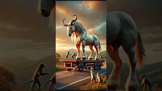 Beautiful AI Short Story of a Brave Monkeys Save the Helpless Horse #youtubeshorts #shorts #viral