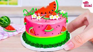  Making Miniature Watermelon Delight Cake At Home | Mini Bakery