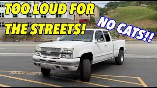 This CATLESS 5.3L Silverado w/ True Duals & Straight Pipes is TOO LOUD!