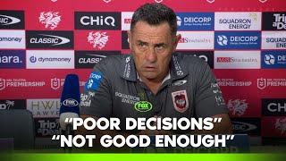 Flanagan calls out 'SOFT' Dragons after Rabbitohs loss | Dragons Press Conference | Fox League